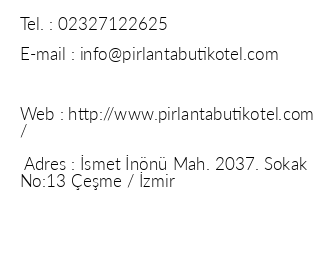 Prlanta Butik Otel iletiim bilgileri
