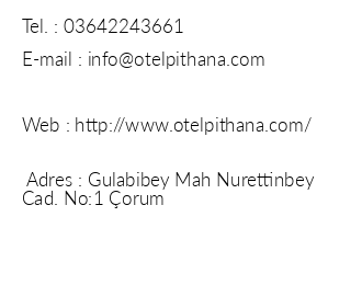 Pithana Otel iletiim bilgileri
