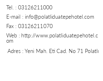 Polatl Duatepe Hotel iletiim bilgileri