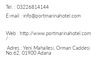 Port Marina Hotel iletiim bilgileri