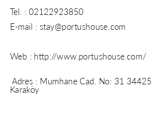 Portus House iletiim bilgileri