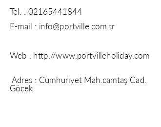 Portville Holiday Villas iletiim bilgileri