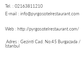 Pyrgos Hotel Burgazada iletiim bilgileri