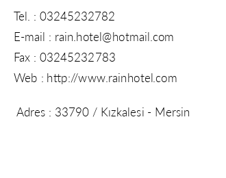 Rain Hotel iletiim bilgileri