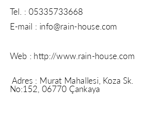 Rain House iletiim bilgileri