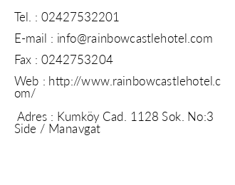 Rainbow Castle Hotel iletiim bilgileri