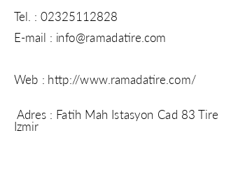 Ramada By Wyndham Tire iletiim bilgileri