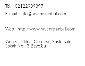 Raven stanbul Suites iletiim bilgileri