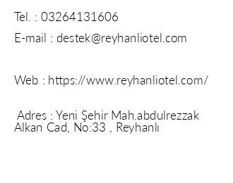 Reyhanl Miray Otel iletiim bilgileri