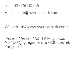 River Mill Park Otel Aqua Spa iletiim bilgileri