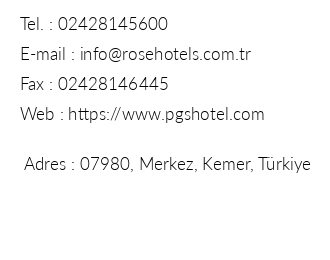 Pgs Hotels Rose Residence Beach iletiim bilgileri