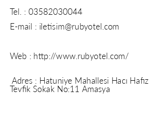 Ruby Otel iletiim bilgileri