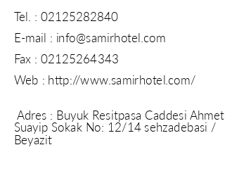 Samir Hotel iletiim bilgileri
