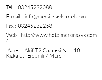 avk Hotel Kzkalesi iletiim bilgileri