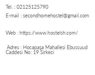 Second Home Hostel iletiim bilgileri