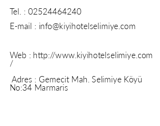 Selimiye Ky Hotel iletiim bilgileri
