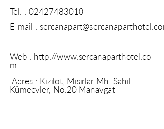 Sercan Apart Hotel iletiim bilgileri