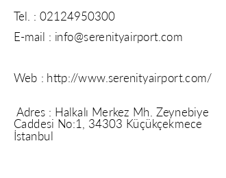 Serenity Suites stanbul Airport Otel iletiim bilgileri