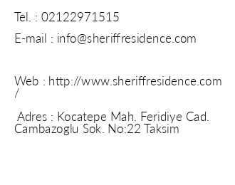 Sheriff Residence iletiim bilgileri