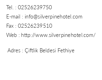 Silver Pine Otel iletiim bilgileri