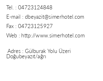 Simer Hotel iletiim bilgileri