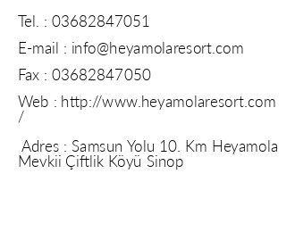Sinop Heyamola Resort Otel iletiim bilgileri