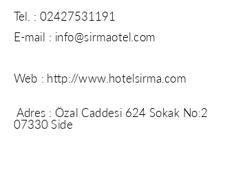 Srma Hotel iletiim bilgileri