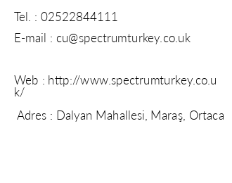 Spectrum Turkey Dalyan iletiim bilgileri