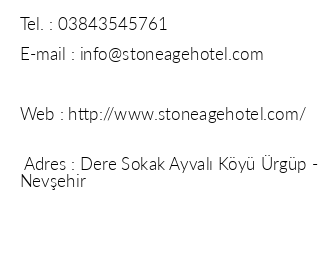 Stone Age Cave Hotel iletiim bilgileri