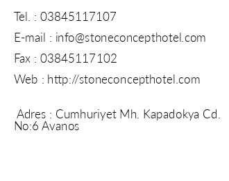 Stone Concept Hotel iletiim bilgileri
