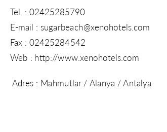 Xeno Sugar Beach Otel iletiim bilgileri