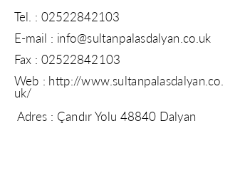 Sultan Palas Hotel iletiim bilgileri