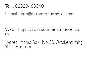 Summer Sun Beach Hotel iletiim bilgileri