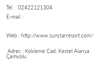 Sun Star Resort Hotel iletiim bilgileri