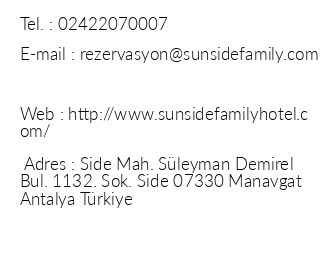 Sunside Family Hotel iletiim bilgileri
