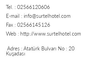 Surtel Hotel iletiim bilgileri