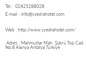 Syedra Hotel iletiim bilgileri