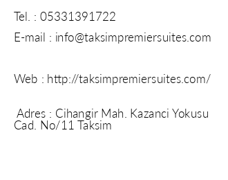 Taksim Premier Suites iletiim bilgileri