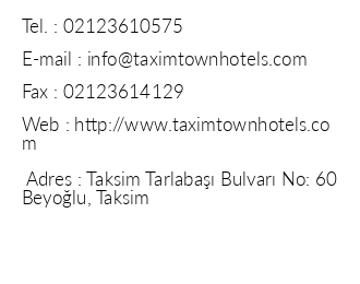 Taxim Town Hotels Taksim iletiim bilgileri
