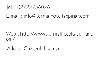 Termal Tapnar Hotel iletiim bilgileri