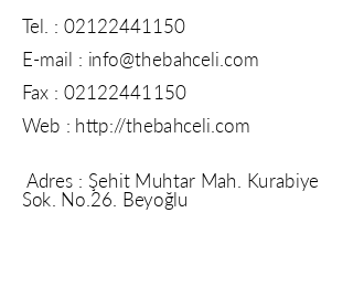 The Baheli Suites Taksim iletiim bilgileri