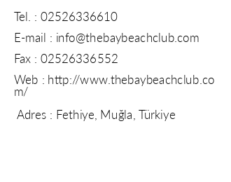 The Bay Beach Club iletiim bilgileri
