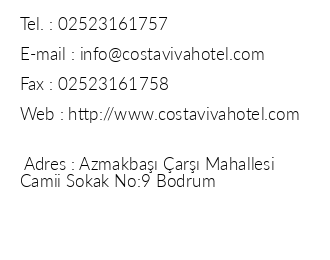 Costa Viva Hotel iletiim bilgileri