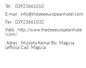 The Dee European Hotel iletiim bilgileri