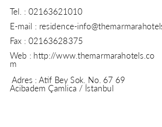 The Marmara amlca Residence iletiim bilgileri