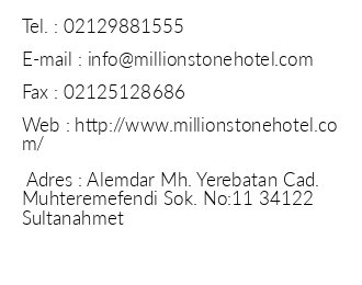 The Million Stone Hotel iletiim bilgileri