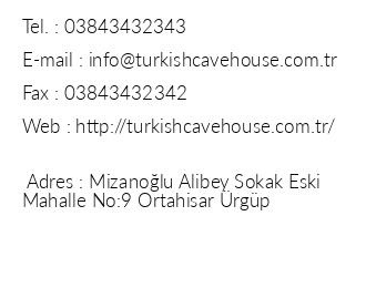 Turkish Cave House iletiim bilgileri