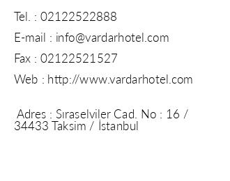 Vardar Palace Hotel iletiim bilgileri