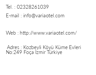 Varia Hotel iletiim bilgileri