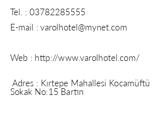 Varol Hotel iletiim bilgileri